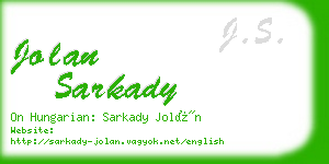 jolan sarkady business card